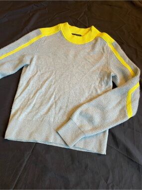 Rag & Bone Logan 100% Cashmere Ski Crew Sweater Seafoam Blue Yellow XS